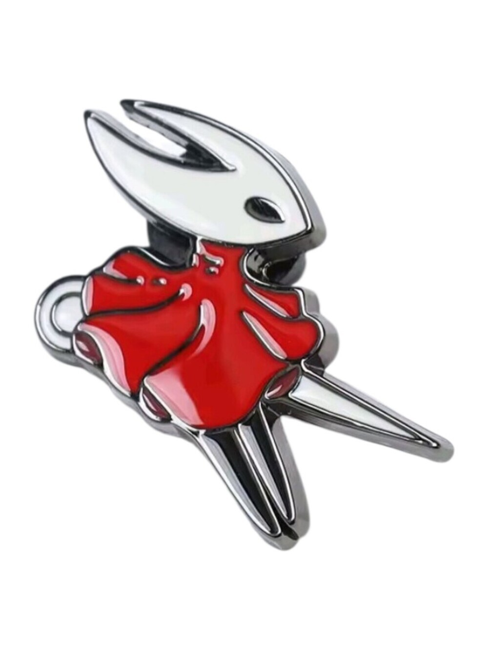 White Masked Dancer Pin with Red Cloak Enamel Pin Hollow Knight